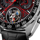 A close-up of the face and Mario Kart-themed tourbillon on the Tag Heuer Formula 1 X Mario Kart Limited Edition Chronograph Tourbillon watch.